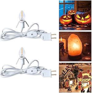 Accessory Cord with One LED Light Bulb  6ft UL Listed Cord with OnOff Switch for Night Lights Halloween Pumpkin Blow Mold Christmas Village House Holiday Ceramic Trees Craft Projects 2 Pack
