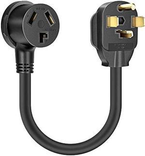 Dryer Outlet Adapter, Dryer Plug Cord Nema 14-30P Male to 10-30R Female, 3 Prong to 4 Prong Dryer Plug Converter