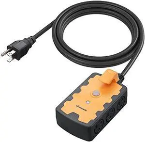 DEWENWILS Heavy Duty Power Strip, 6-Outlet Power Strip with 6 Feet Extension Cord, 14/3 SJTW Cable for Indoor Outdoor, 15A Circuit Breaker, Swivel Safety Covers, ETL Listed