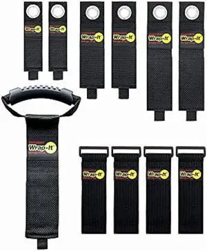 Wrap-It Storage Garage Organization Value Pack - (6) Heavy-Duty, (1) Easy-Carry, (4) Super-Stretch Storage Straps, Garage Storage Organizer for Extension Cords, Air Hose, Rope, Cables, Tools, More