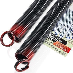 Pair of 150lb. Heavy Duty Garage Door Extension Springs Stretch Springs, 25 Long, Double Loop Ends, High Precision Electrophoresis Black Coated,MIN 16,000 Cycles,for 7ft High Garage Doors Replacement
