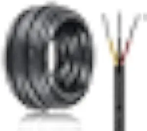 14 Gauge 3 Conductor Electrical Wire, 26.2ft Black PVC Case Stranded Low Voltage Cable, UL2464 14AWG 3pin Tinned Copper Hookup Wire, Flexible Extension Power Cord for LED Strips Lighting Automotive