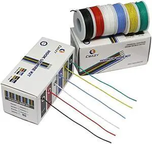 CBAZY Hook up Wire Kit (Stranded Wire Kit) 18 Gauge Flexible Silicone Rubber Electric Wire 6 Colors 16.4 feet Each 18 AWG