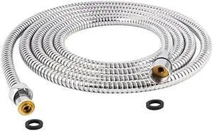 Hibbent All Metal Extra Long Shower Hose 119 inch(9.8 foot) Bathroom Handheld Shower Head Hose 3 meters Extension Replacement Part with Brass Fittings Made of Stainless Steel -Polished Chrome Finish