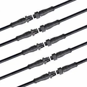 WOODGUILIN 3 Pin Electrical Connector,3 Core Outdoor LED Connector Male Female Plug LED Connector Metal Nut with 20CM Cable 18AWG IP68 for Car,Truck,Boat,Outdoor LED Strip Lights.5 Pairs (3P 18AWG)