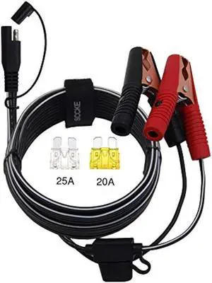 12FT 14AWG Battery Alligator Crocodile Clip to SAE Connector Extension Cable,12V SAE Quick Release Adapter to Alligator Clips Quick Disconnect Cable