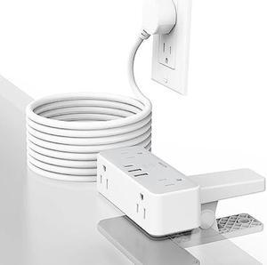 Desk Clamp Power Strip with USB Ports, Mscien 6FT Extension Cord with Multiple Outlets, Surge Protector Power Strip with 6 Outlet & 3 USB(1 USB C), Desk Mount Edge Desktop Power Strip for Home Office