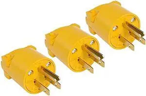 STARELO Electrical Replacement Plug Extension Cord End Yellow Shell 125V 15A 2Pole 3Wire NEMA 5-15P Industrial Grade 3-Prong Straight Blade Grounding Type(3) STARELO Electrical Replacement Plug Extension Cord End Yellow Shell 125V 15A 2Pole 3Wire NEMA 5-15P Industrial Grade 3-Prong Straight Blade Grounding Type(3)