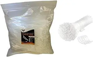 Nirah Zip Ties 8 inch Clear 1000 Pack. 40 lbs Tensile Strength. Our Premium Quality Cable Ties are loved by DIYers and Professionals for Indoors Use