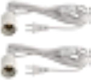 ABI E26 Light Bulb Socket to 2-Prong US AC Power Cord Adapter with On/Off Switch, 12 FT Cable (2 Pack)