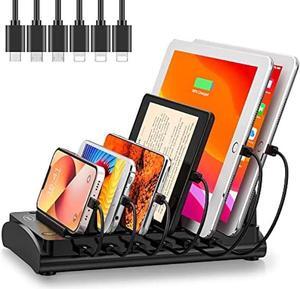 Charging Station for Multiple Devices, ETL Listed, Bototek 60W 6 Ports Charger Station for iPhone, iPad, Cell Phone, Tablets, and Other Electronics (6 Mixed Short Cables Included)