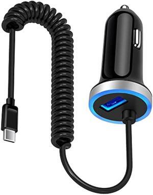 USB C Samsung Fast Car Charger for Samsung Galaxy A14 A23 A54 Z Fold 4 Z Flip 4 A13 S23 S22 Ultra S21FE A53 S20 A03s;Google Pixel 7 Pro 6a 5a 6;3.4A Car Adapter Plug + 3ft Type C Android Charger Cable