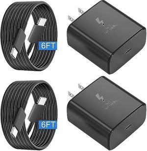 New 45W USB-C Samsung Super Fast Charger with 6FT Type C Charging Cable Cord -Android Phone Charger for Samsung Galaxy S23 Ultra/S23/S23+/S22/S22 Ultra/S22+/Note 10/20/S20/S21, Galaxy Tab S7/S8-2 Pack