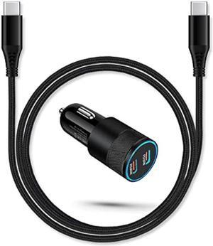 60w Super Fast USB C Car Charger for iPhone 15 Pro Max, 2pack Car Lighter Adapter Pd C to C Cable Quick Charging Type C Cords Dual Port Usbc Cigarette Cargador Auto for Samsung S23 Ultra S23+ S22 S21
