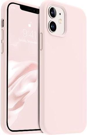 AOTESIER Compatible with iPhone 12 Phone Case and iPhone 12 Pro Case 6.1 inch,Silky Touch Premium Soft Liquid Silicone Rubber Anti-Fingerprint Full-Body Protective Flexible Bumper Case (Chalk Pink)