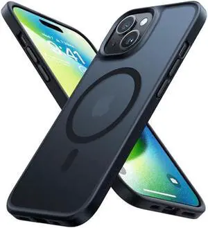 TORRAS Magnetic Designed for iPhone 15 Case, Compatible with MagSafe, Military Grade Drop Tested, Shockproof Translucent Hard Back Slim Protective Case for iPhone 15 Phone Case, Black