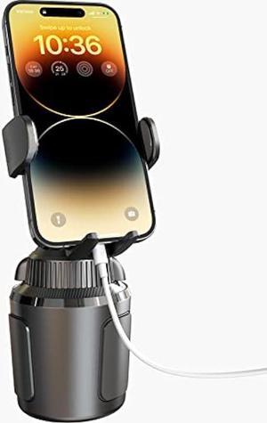APPS2Car Solid Cup Holder Phone Mount for Car Truck with Quick Extension Long Arm Fast Swivel Adjustable Height 360 Rotatable, Low Profile Universal Mobile Mount Compatible with All Cell Phone iPhone