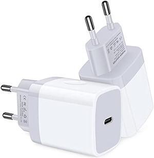 USB C Adapter, European Plug Adapter, 2-Pack Fast 20W Europe Travel Plug Power Adapter Type C Wall Chargers for iPhone 15 14 13 12 11 Pro Max XR XS X 8 7,Samsung Galaxy S23 S22 A14, iPad, Google Pixel