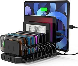 USB PD Charging Station, Unitek 120W 10-Port Type-C Charging Station with 2 Power Delivery for Multiple Devices, Double Fast Charging for MacBook Pro/Air, iPad Pro, Pixel, iPhone, Galaxy and More
