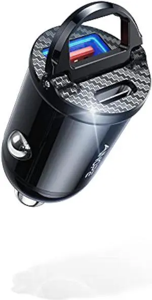 AINOPE USB C Car Charger Fast Charge, 60W Smallest USB Car Charger Flush Fit 30W QC&30W PD Fast Cigarette Lighter USB Charger Compatible with iPhone 14 pro max/13/12, Samsung S22/S20, iPad, MacBook