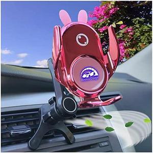 Peanutech Car Phone Holder Mount Wireless Charging Auto Clamping Rotatable Vent Clip Cute Pink Rabbit Woman for iPhone 14 13 12 11 10 Pro Xs Samsung Galaxy s22 Ultra S21 S20 S10+ S9+ Note 9 etc