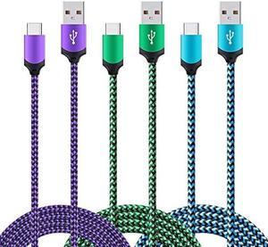 OrSunday USB Type C Charger Cable Fast Charging Cord Compatible with Google Pixel 3a, 3a XL, 3 XL, Pixel 3, Pixel 2 XL, Pixel 2, Pixel C, Samsung Galaxy S10 S9 S8 (Blue/Green/Purple, 6 feet, 3 Pack)