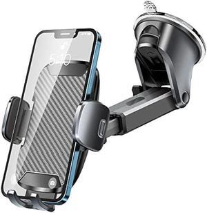 Phone Holder Mount for Car [Strong Suction] Hands-Free Universal Cell Phone Mounts for Dashboard/Windshield, 360° Rotation Extendable Mobile Car Holder for iPhone/Samsung/Oneplus