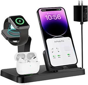 3 in 1 Charging Station for Apple Devices Charging Stand Compatible with iPhone 14/14 Pro/13/12/11/7/6/5, Build-in Fast Chargr Dock Holder for Apple Watch 8/Ultra/SE/7/6/5/4/3/2 and AirPods Pro/3/2/1