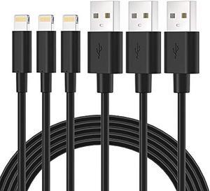Novtech Black iPhone Charger Cable 3FT 3 Pack MFi Certified Lightning to USB A Cable iPhone Fast Charging Cord Wire for iPhone 14 13 12 11 Pro Max Mini XR XS X SE 8 7 6s 6 Plus 5S 5C 5 iPad Airpod