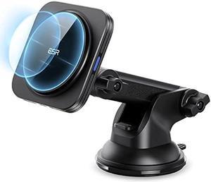 ESR Dashboard Magnetic Wireless Car Charger Mount (HaloLock), Compatible with MagSafe Car Charger, Windshield Car Phone Holder for iPhone 15/14/13/12 Series, Fast Charging, Car Accessories, Black