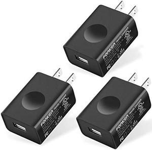 USB Wall Charger, FONKEN 3-Pack 5V 2A Power Adapter Universal Travel Charger USB Plug Cell Phone Charger Block Cube Compatible with iPhone, iPad, Google Nexus, Samsung, LG, HTC, Moto, Kindle and More