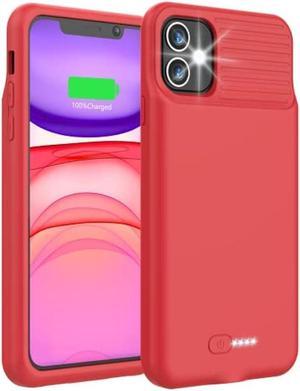 ATGIH 6000mAh Slim Battery Case for iPhone 11/XR - Portable Protective Charging & Data-Sync - 6.1 inch (Red)