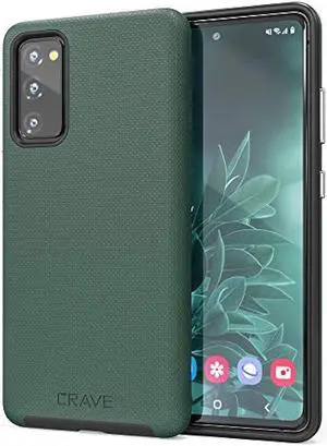 Crave Dual Guard for Galaxy S20 FE: Forest Green Shockproof & Wireless Charging Compatible Case