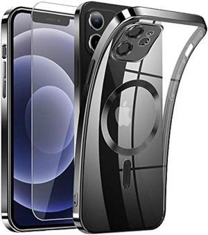 DOSNTO Magnetic Clear for iPhone 12 Mini Case with MagSafe [Full Wrap Camera Protection] [Original iPhone Exterior] Silicone Cover Slim Thin [Non-Yellowing] Anti-Fingerprint Wireless Charging