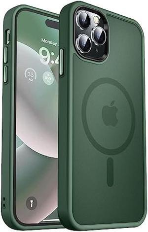 MOCCA Strong Magnetic for iPhone 14 Pro Max Case [Compatible with Magsafe] [10FT Military Grade Protective] Translucent Matte Slim Shockproof Case for iPhone 14 Pro Max 6.7 -Midnight Green