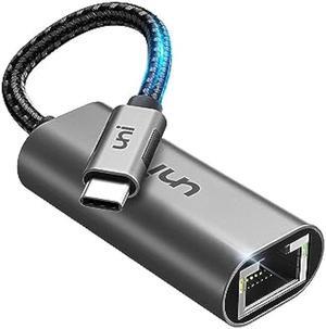USB C to Ethernet Adapter, uni Driver Free RJ45 to USB C [Thunderbolt 3/4 Compatible], 1Gbps Type-C Gigabit Ethernet LAN Network Adapter for MacBook Pro/Air, iPhone 15 Pro/Max, Dell XPS, Galaxy S8-S23