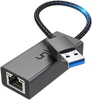 USB 3.0 to Ethernet Adapter for Laptop, uni USB Network Adapter [100/1000 Gigabit] Compatible with Nintendo Switch, RJ45 LAN Network Adapter Support Chrome OS, Windows 8/7/XP/10, macOS, Linux