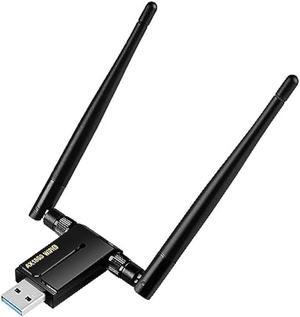 WiFi Adapter for Desktop PC - WiFi 6 1800Mbps USB 3.0 Wireless Network Adapter - 2.4G/5G Dual Band WiFi Dongle for Laptop MU-MIMO OFDMA WPA3 Dual 5dBi Antennas Plug & Play Supports Windows 11/10