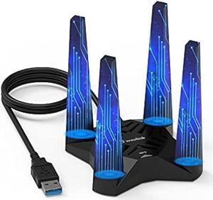 Wavlink USB3.0 WiFi Adapter for Desktop PC, AC1900 Dual Band 5G+2.4G Wireless Network Adapter with High Gain Antennas, MU-MIMO, Magnetic Design for Windows XP/Vista/7/8/8.1/10/11 MacOS 10.7-10.15