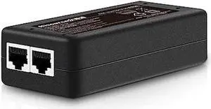 PoE Injector Up to 30w Power Supply, Gigabit PoE Adapter for IP Cameras and VoIP Phones Network Distance Up to 328 ft. PoE Power Supply IEEE 802.3af Compliant Plug & Play Desktop UL Certified