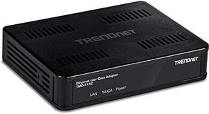 TRENDnet Ethernet Over Coax Adapter, Backward Compatible with MoCA 2.0, Gigabit LAN Port, Supports Net Throughput Up to 1Gbps, Supports Up to 16 Nodes On One Network, Black, TMO-311C