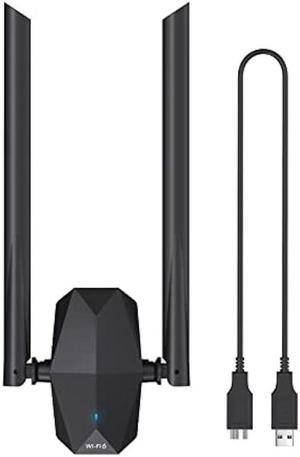 ioGiant AX1800 WiFi 6 Adapter High Gain USB WiFi Adapter for Desktop PC Laptop Long Range Wireless Network Adapter 5GHz 1201Mbps 2.4G 574Mbps MU-MIMO WiFi 6 USB with Wi-Fi Antennas for Windows 11/10