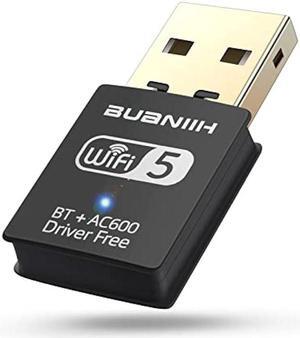 WiFi USB,USB Wireless,WiFi Bluetooth USB,USB WiFi Adapter,Bluetooth WiFi 2in1,600Mbps 2.4/5.8Ghz Dual Band Wireless Network,Plug and Play, for PC/Laptop/Desktop,Support Win7/8/8.1/10/Win 11