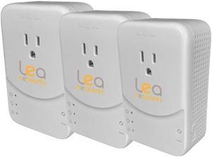 LEA Networks NetSocket1800 PLC Adapter, HPAV2 MIMO, Filtered Outlet (3 Pack)