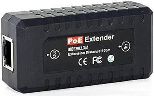 PoE Extender Ethernet Repeater 1 Port 10/100Mbps, IEEE802.3af for Security Systems IP Camera Poe Splitter, IP Phone Network PoE Signal Extender