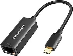 CableCreation USB C to 2.5G Ethernet Adapter, USB C 3.1 to RJ45 2.5 Gigabit LAN Thunderbolt 3, Compatible with MacBook Pro MacBook Air iPad Pro Surface Pro 7 Dell XP15 13 Chromebook Windows Mac OS