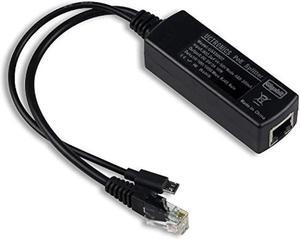 UCTRONICS PoE Splitter Gigabit 5V - Micro USB Power and Ethernet to Raspberry Pi 3B+, Work with Echo Dot, Most Micro USB Security Camera and Tablet - IEEE 802.3af Compliant