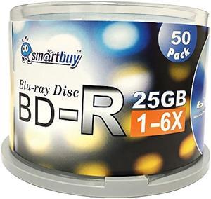 Smartbuy 200 Pack Bd-r 25gb 6X Blu-ray Single Layer Recordable Disc Logo Top Blank Data Video Media 200 Disc Spindle