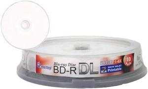 Smartbuy 50gb 6X Blu-ray Bd-r Dl Dual Layer Blank White Inkjet Printable Recordable Media Disc Spindle (10-Disc)