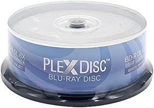 PLEXDISC 645-213 50 GB 6X Blu-ray Double Layer Recordable BD-R DL White Inkjet, 25-Disc Spindle